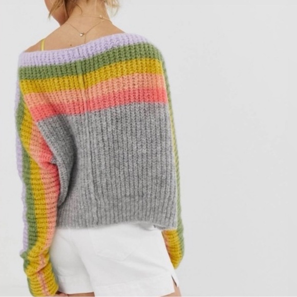 Free People See The Rainbow Wool Alpaca
Eyelash Oversized Sweater Size XS - Picture 3 of 7
